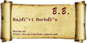 Bajári Borbás névjegykártya